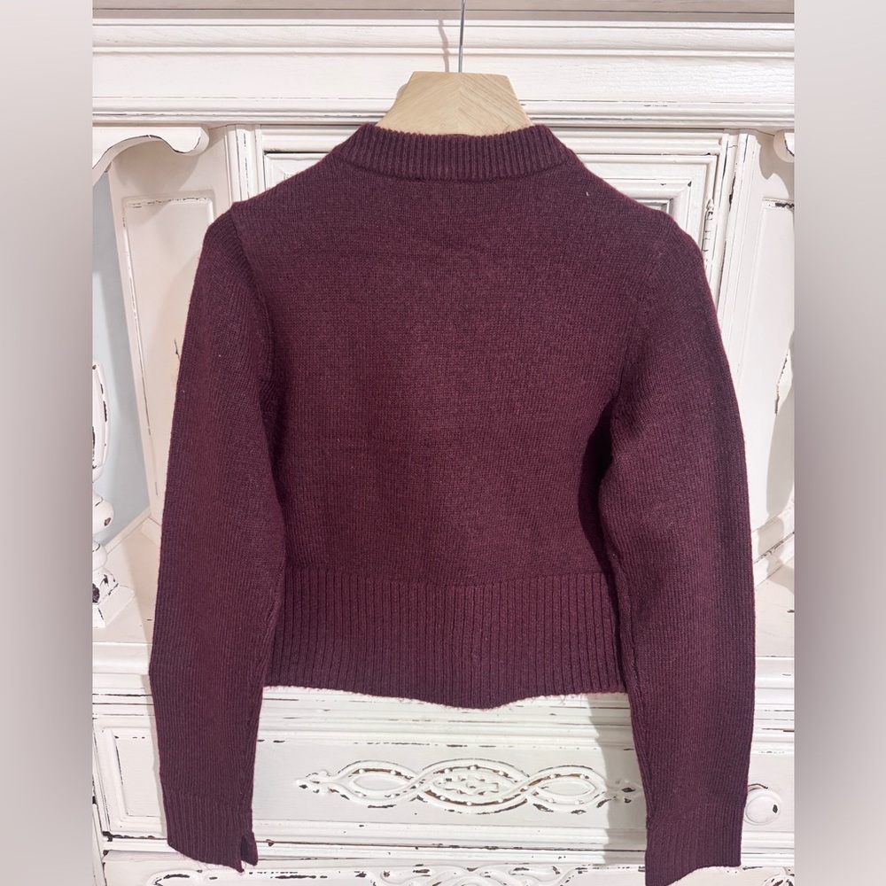 Express•Button knit Cardigan Burgundy•Size S•NWT - Picture 3 of 4